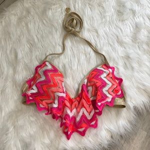 Luli fama underwire push up chevron top